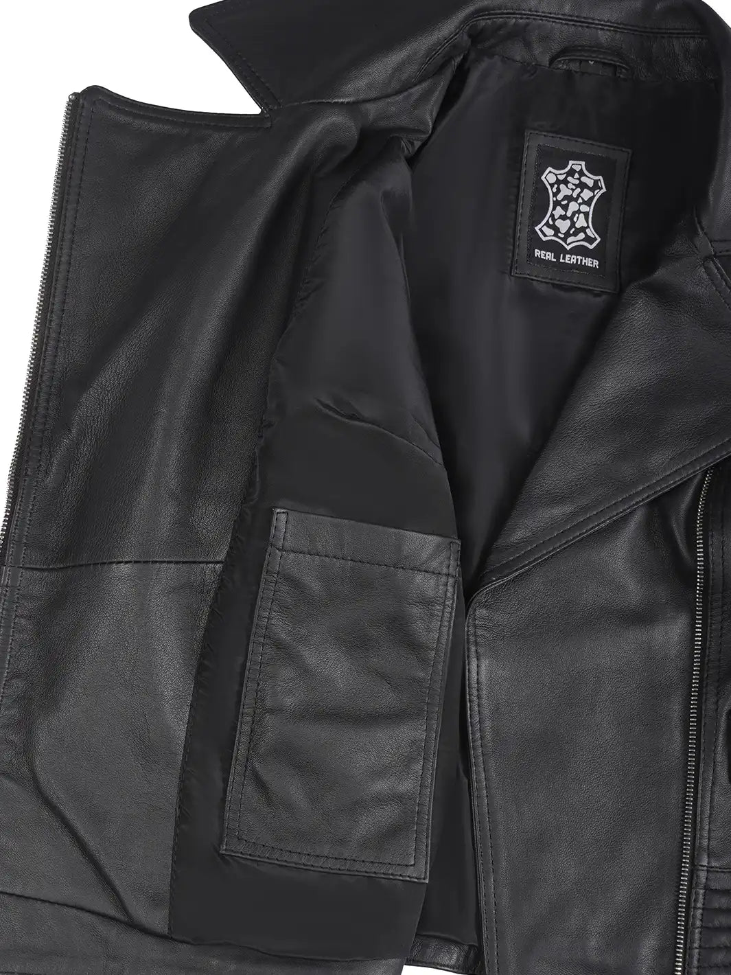 Black Leather Jacket Biker Features 