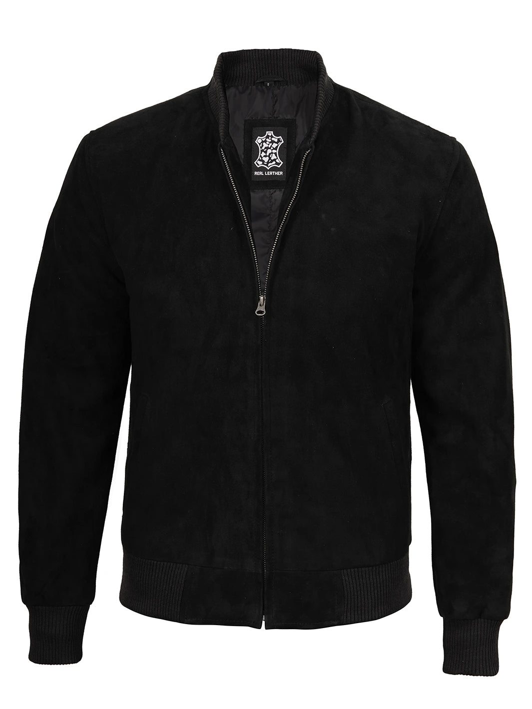 Bomber Black Suede Jacket Mens 