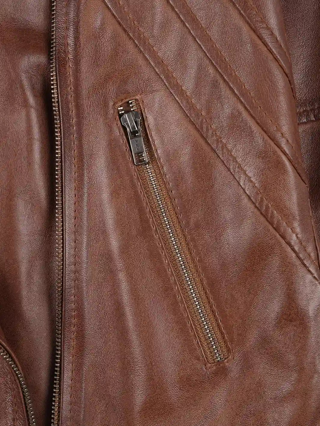 Brown Hooded Leather Jacket Features