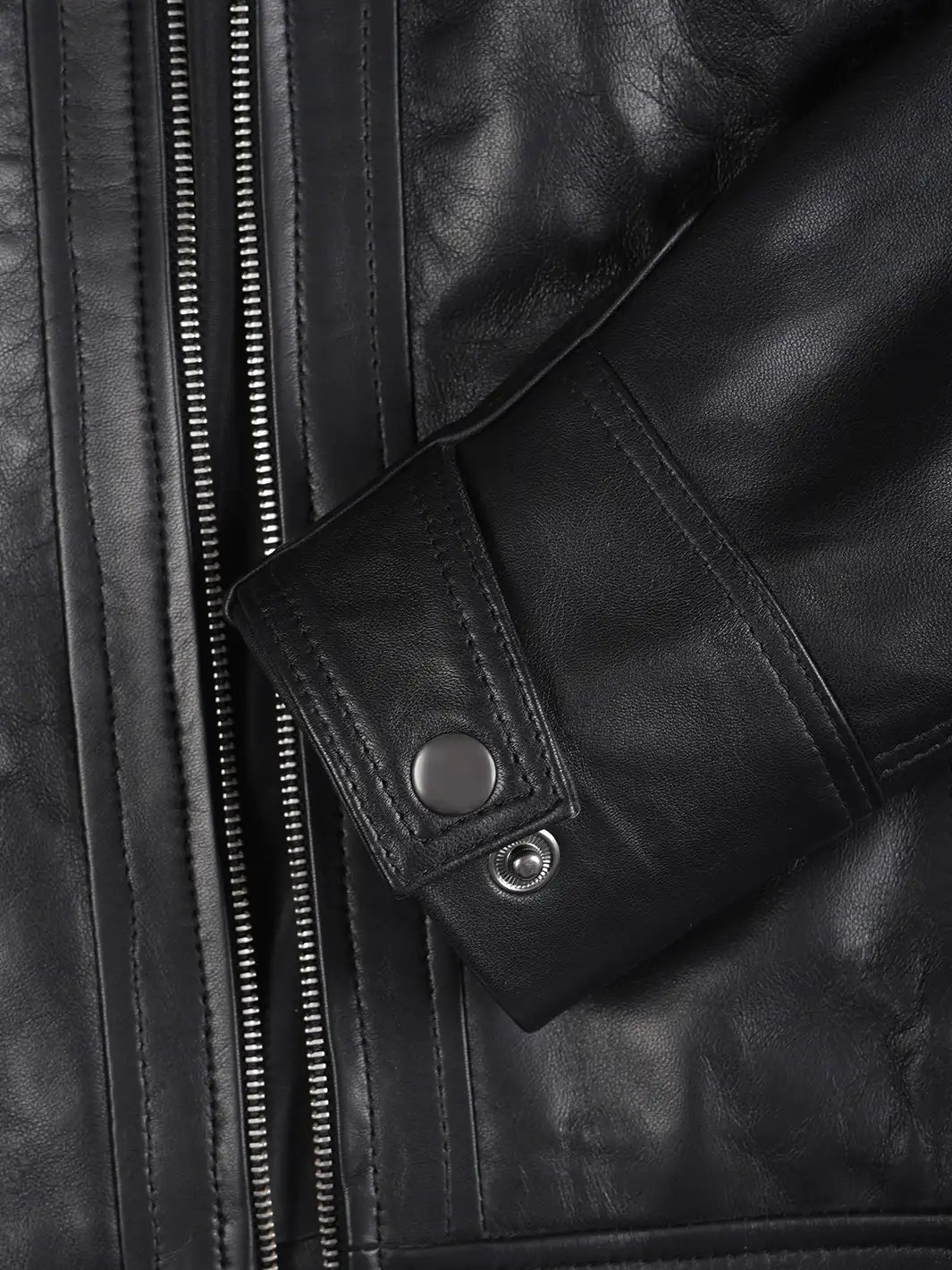 Fashionable Petite Women’s Cafe Racer Leather Jacket in Matte Black