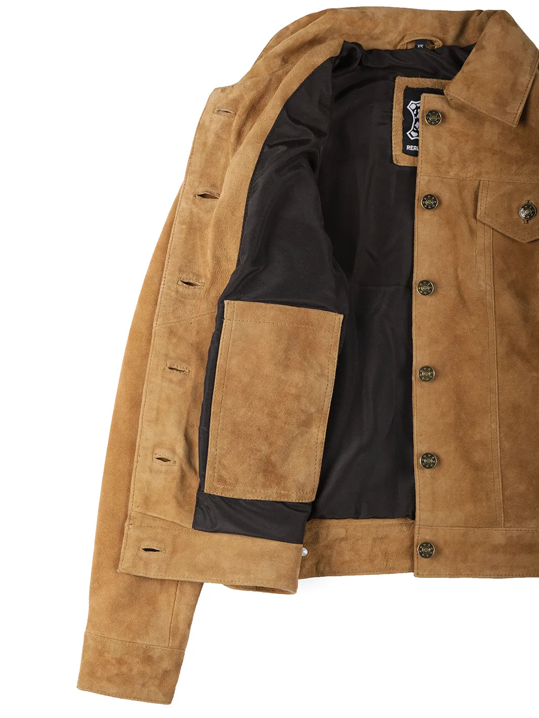 Light Tan Brown Suede Trucker Jackets Womens