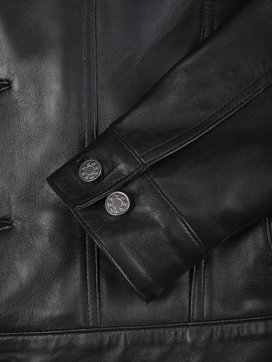 Mens Black Shirt Collar Jacket Features 