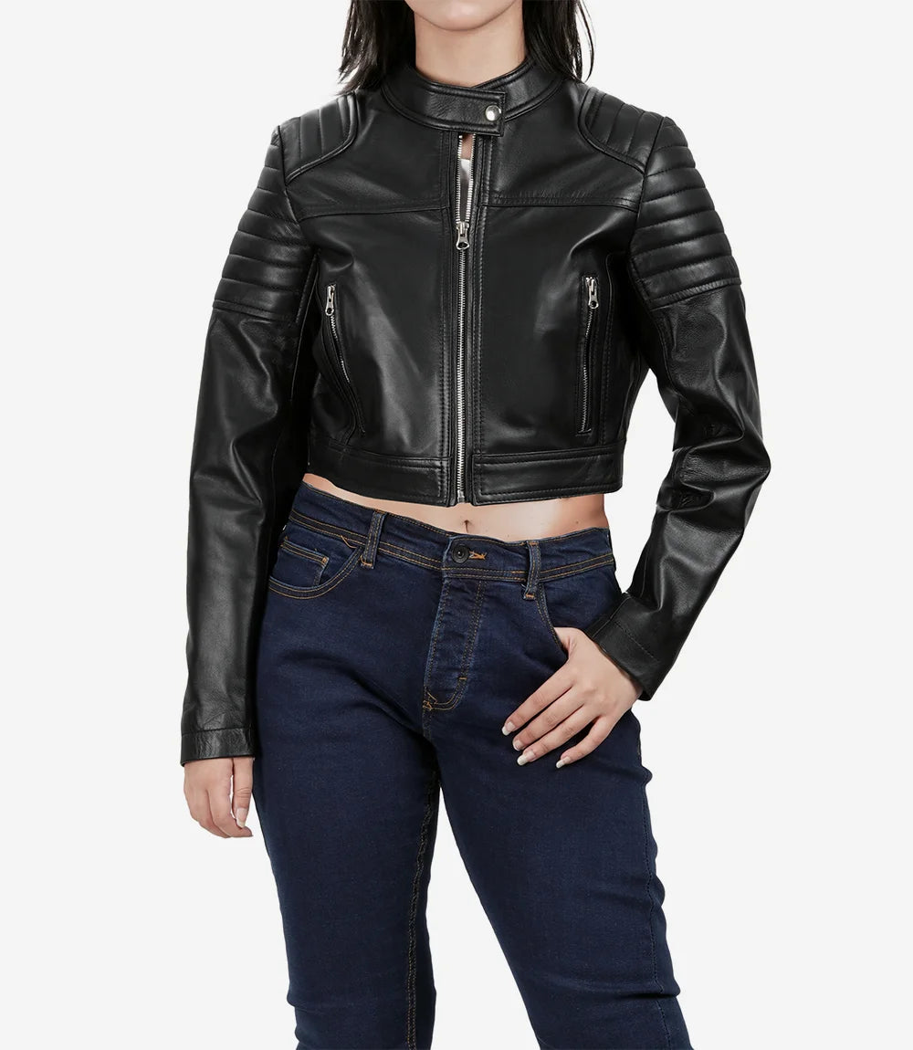 leather jacket cropped
