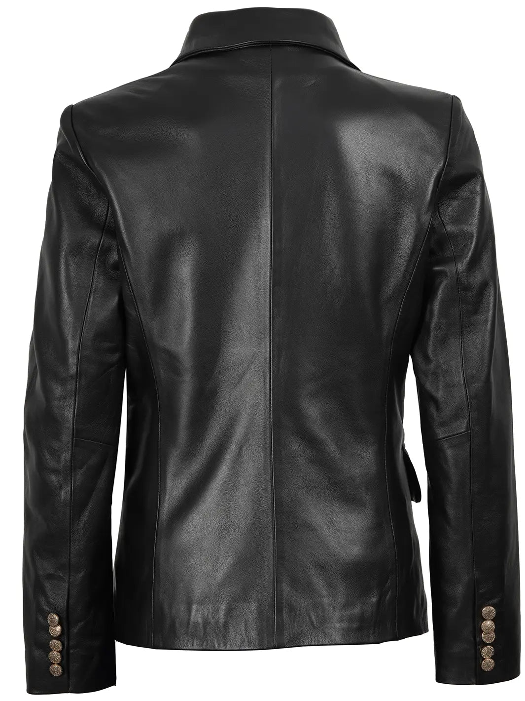 black leather blazer womens 