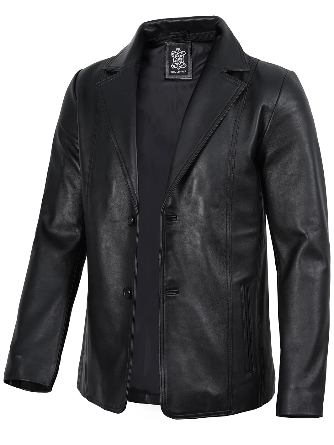 mens two button blazer black 