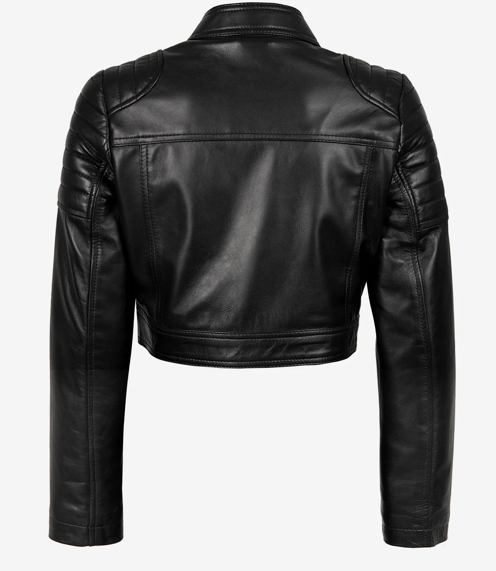 cropped leather jacket