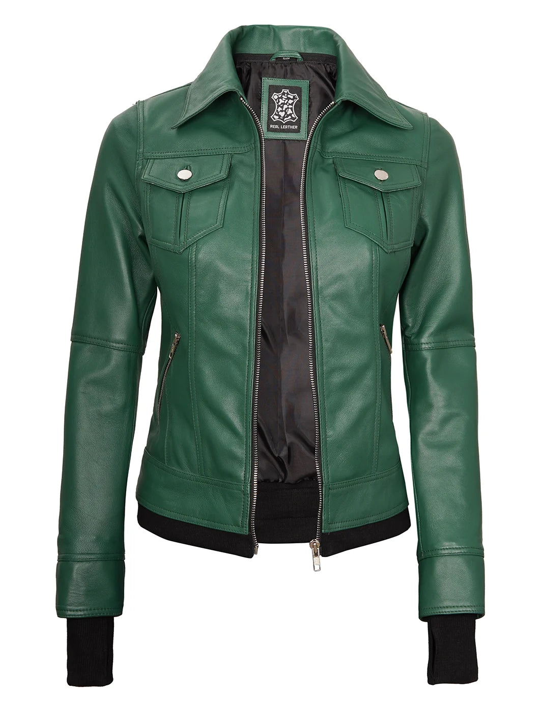 leather jacket womens hooded