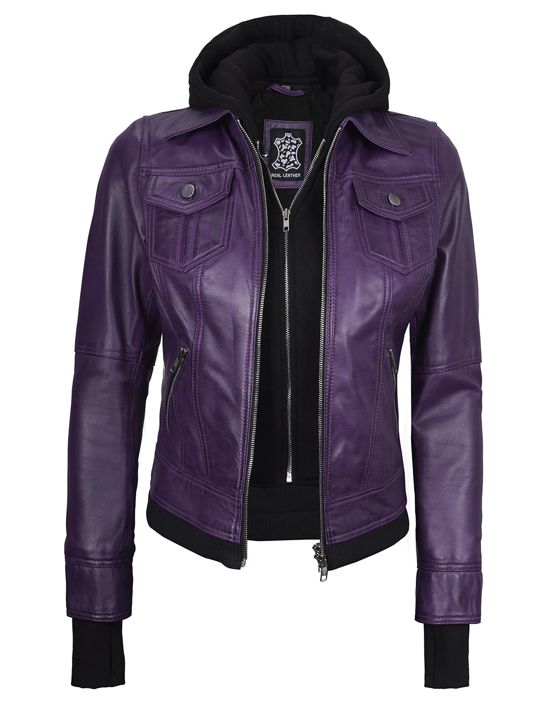 purple hooded jacket
