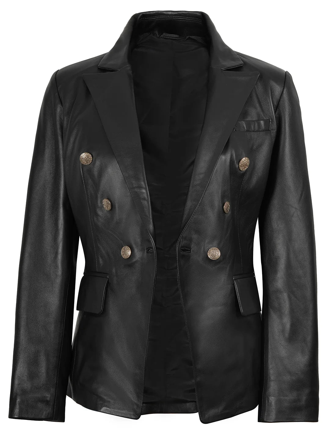kim womens leather blazer 